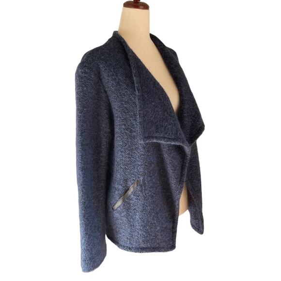 AG Adriano Goldschmied Wool Knit Jacket Med Blue and Black Blazer Office Career - Picture 5 of 12